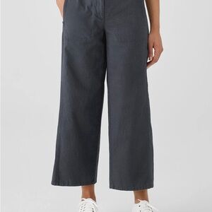 Eileen Fisher Cotton Hemp Stretch Wide Leg Pant